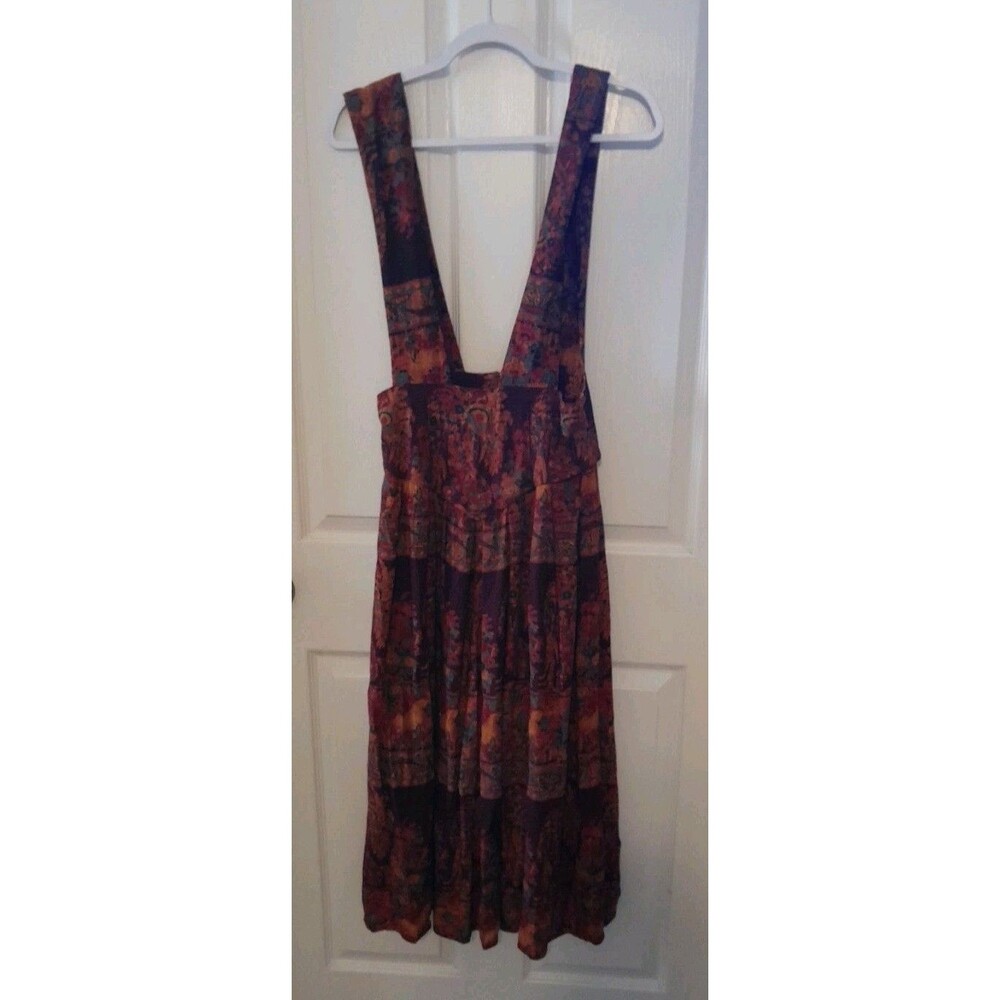 Vintage Componix Size 8 Ankle Length Dress With Longated Straps Orange Hues. B57